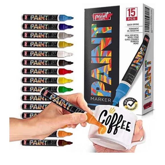 PaintMark Quick Dry Paint Pens-Write On Anything Oil Based Paint Markers 15 pk - Picture 2 of 9